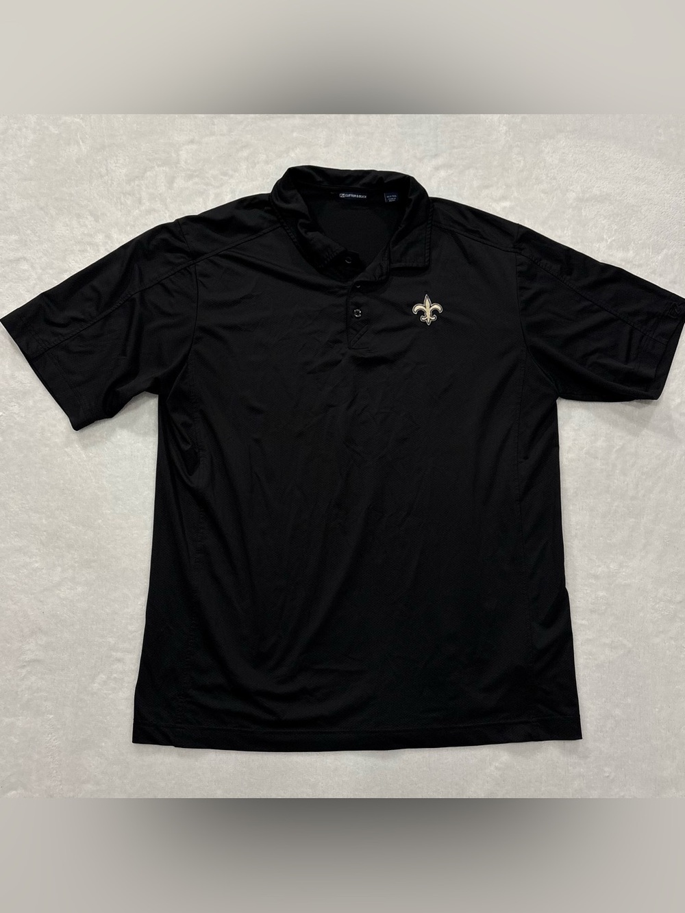 NFL New Orleans Saints Cutter & Buck Black Polo Shirt Men’s Size XLT